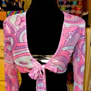 New long sleeve Mesh Crop Top